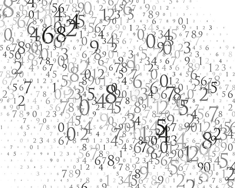 Numeri casuali 0 e 9 Fondo in uno stile della matrice Modello di codice binario con le cifre sullo schermo, carattere di caduta
