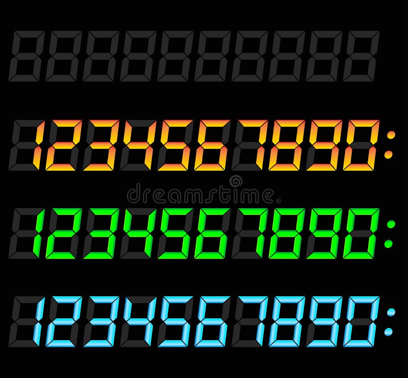 Numeri di Digital fissati illustrazione di stock Numeri di Digital fissati illustrazione di stock