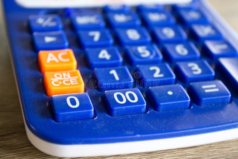 Numeric Keypad Calculator for Calculating Stock Image Image of