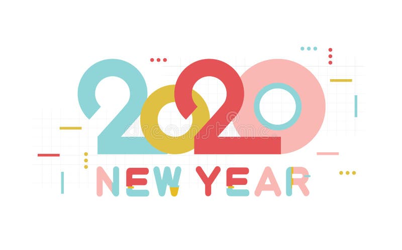 Numero e testo del buon anno 2020 Progettazione moderna per il manifesto e le carte accoglienti, calendari, insegne, sito, affare illustrazione vettoriale Numero e testo del buon anno 2020 Progettazione moderna per il manifesto e le carte accoglienti, calendari, insegne, sito, affare illustrazione vettoriale