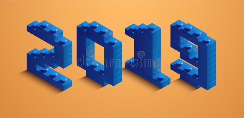 numero izometric 3d del nuovo anno dai mattoni di lego 3d numero izometric 2019 dai mattoni del costruttore royalty illustrazione gratis numero izometric 3d del nuovo anno dai mattoni di lego 3d numero izometric 2019 dai mattoni del costruttore royalty illustrazione gratis