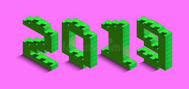 numero izometric 3d del nuovo anno dai mattoni di lego 3d numero izometric 2019 dai mattoni del costruttore illustrazione di stock numero izometric 3d del nuovo anno dai mattoni di lego 3d numero izometric 2019 dai mattoni del costruttore illustrazione di stock