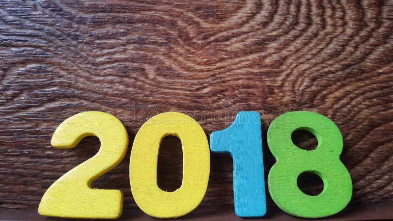Numero 2018 sui bordi di legno fotografie stock Numero 2018 sui bordi di legno fotografie stock