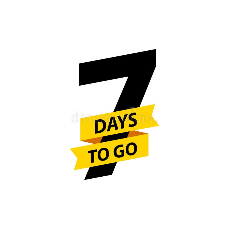 Nummer 7 dagen om te gaan De verkoop van inzamelingskentekens, landingspagina, banner Vector illustratie stock illustratie Nummer 7 dagen om te gaan De verkoop van inzamelingskentekens, landingspagina, banner Vector illustratie stock illustratie