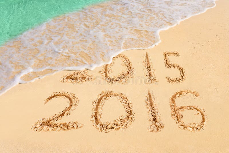 Numbers 2016 on beach - concept holiday background. Numbers 2016 on beach - concept holiday background