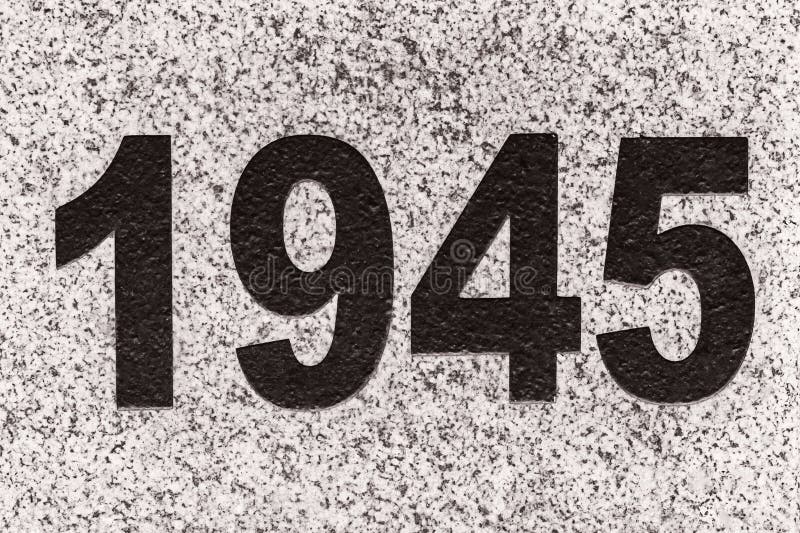 Nummer 1945 på en marmortjock skiva arkivbilder
