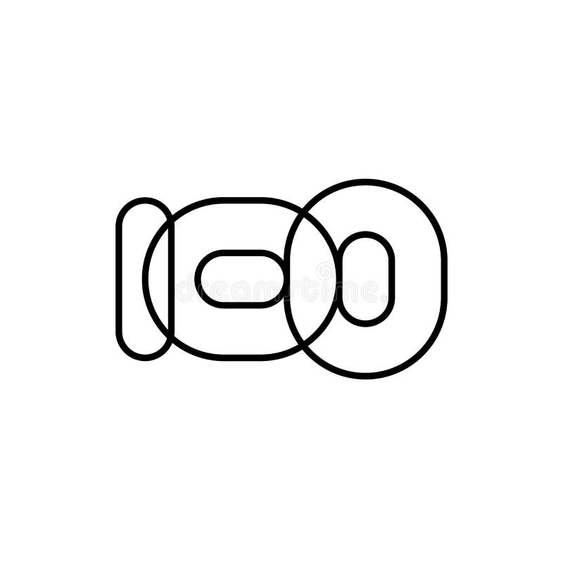 Nummer 100, svartvita överlappande tunna linjer stock illustrationer Nummer 100, svartvita överlappande tunna linjer stock illustrationer