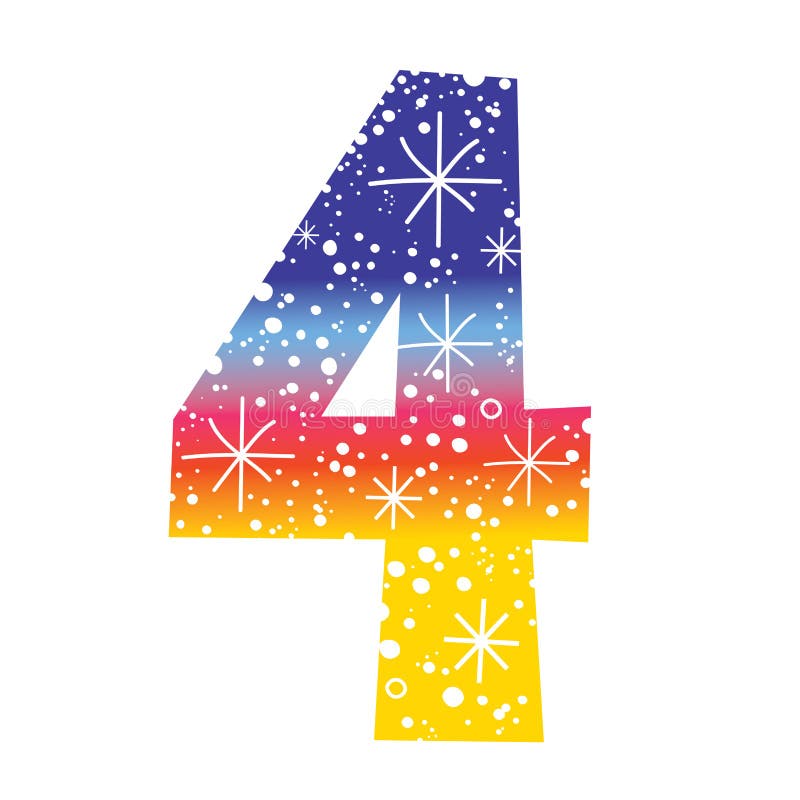 Nummer vier stock illustratie Nummer vier stock illustratie