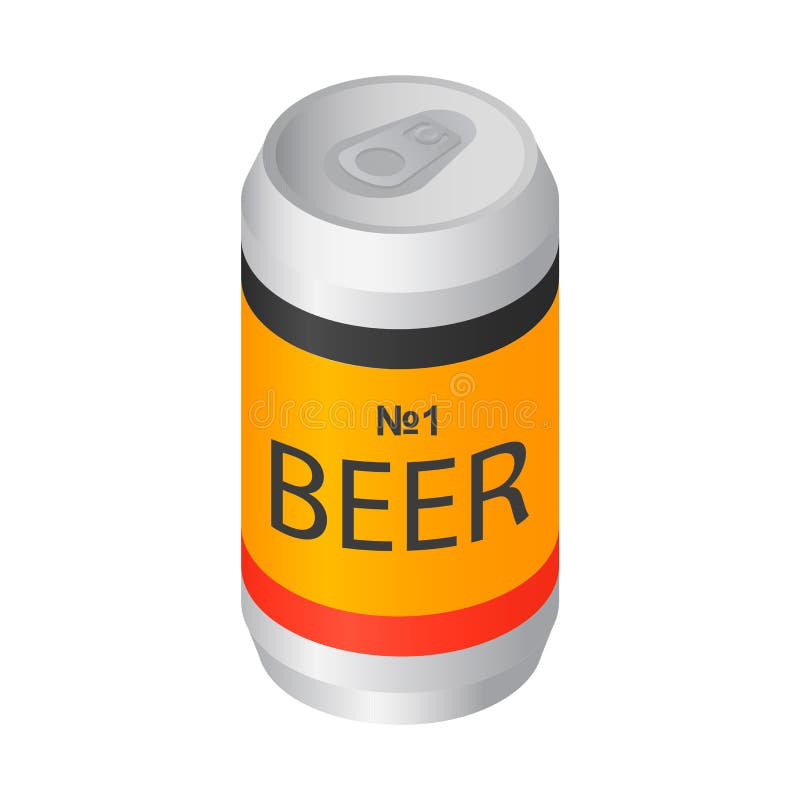 Nummer één bier kan pictogram, isometrische stijl royalty-vrije illustratie Nummer één bier kan pictogram, isometrische stijl royalty-vrije illustratie