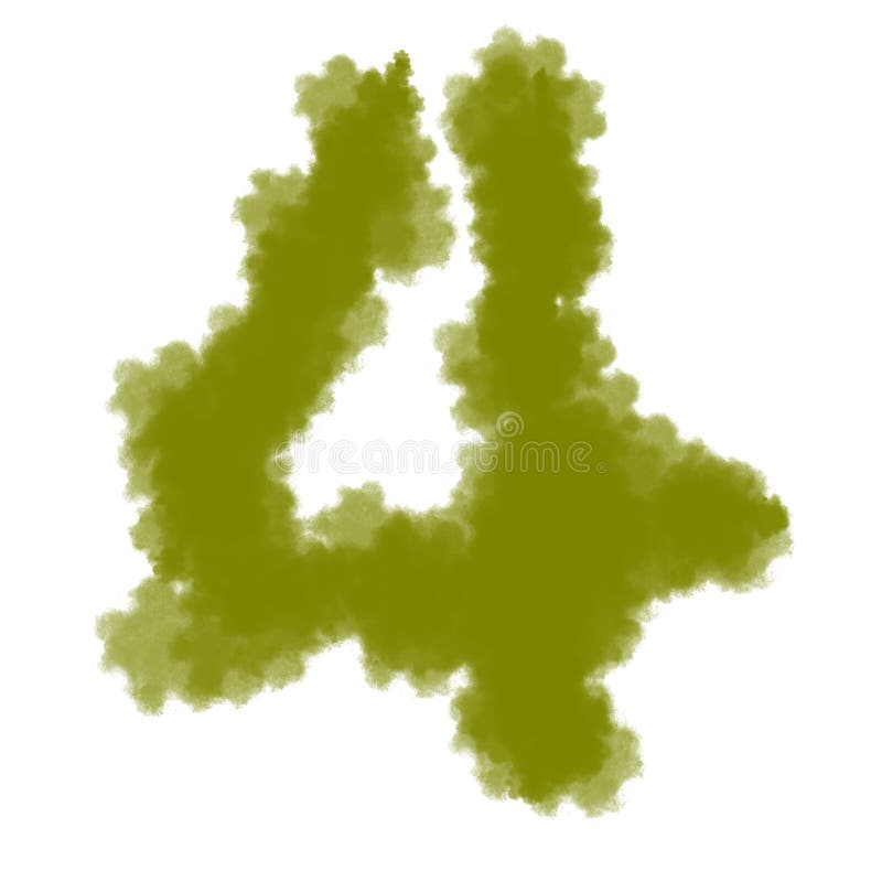 Numéro de forêt vert 4 illustration stock