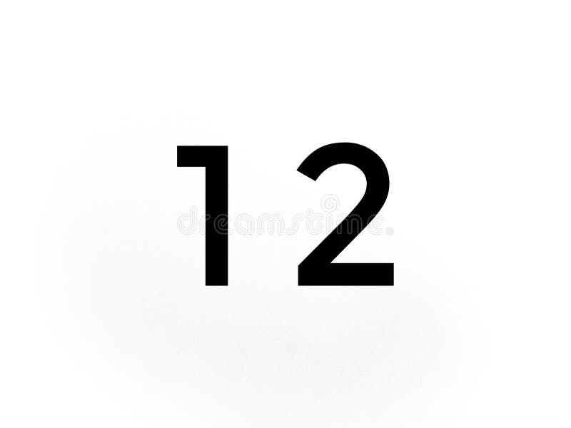 Numéro douze dans la couleur noire illustration de vecteur Numéro douze dans la couleur noire illustration de vecteur