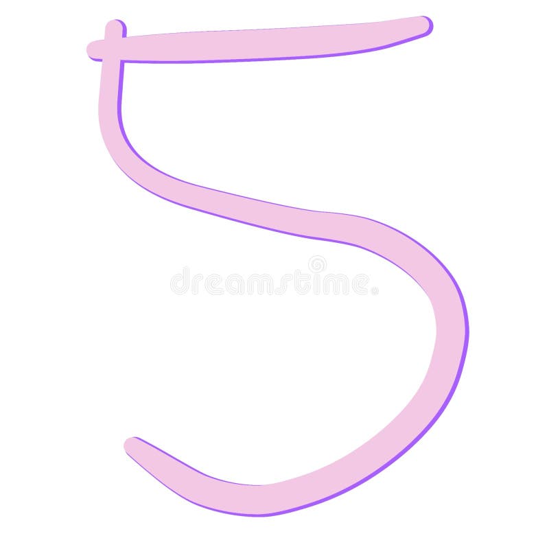 Numéros de texte 5 rose violet à l'arrière illustration libre de droits
