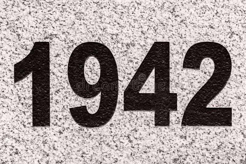 Numéros 1942 sur une dalle de marbre photo stock Numéros 1942 sur une dalle de marbre photo stock