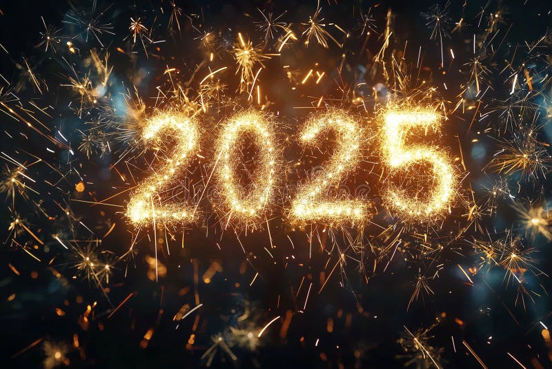 Numărătoare pentru anul nou strălucitor 2025. Sărbătorește sosirea anului 2025 cu acest uimitor afișaj de lumini strălucitoare și culori aprinse. o reprezentare perfectă a speranței și bucuriei
