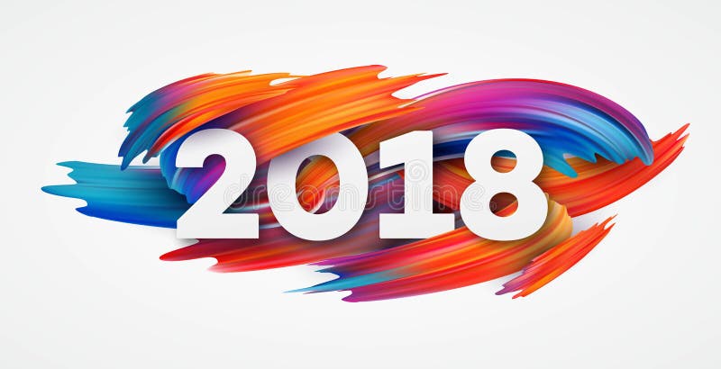 2018 nuovi anni sui precedenti di un elemento di progettazione del petrolio variopinto di pennellata o della pittura acrilica per illustrazione di stock 2018 nuovi anni sui precedenti di un elemento di progettazione del petrolio variopinto di pennellata o della pittura acrilica per illustrazione di stock