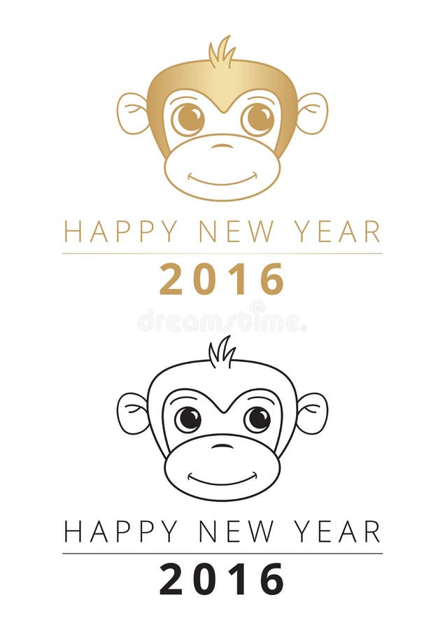 Nuovo anno cinese di scimmia 2016 illustrazione di stock Nuovo anno cinese di scimmia 2016 illustrazione di stock