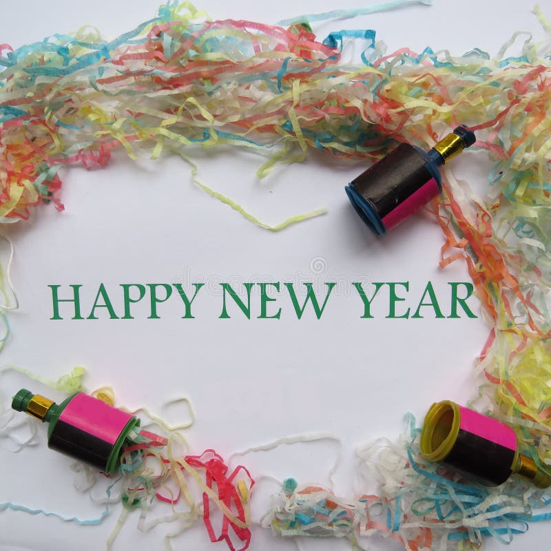 Happy new year and decorations background. Happy new year and decorations background
