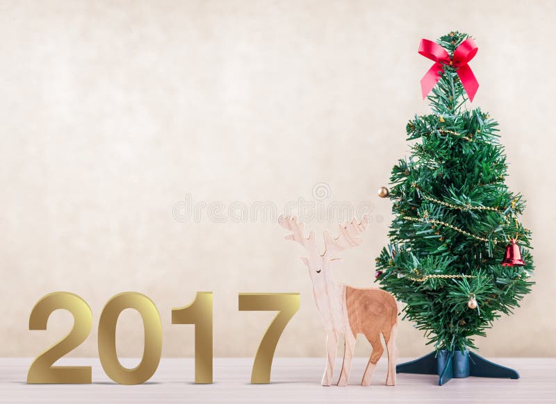 Nuovo anno, primo piano su 2017 dorato