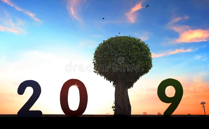 Nuovo concetto ambientale: nuova speranza nel 2019 fotografie stock libere da diritti Nuovo concetto ambientale: nuova speranza nel 2019 fotografie stock libere da diritti