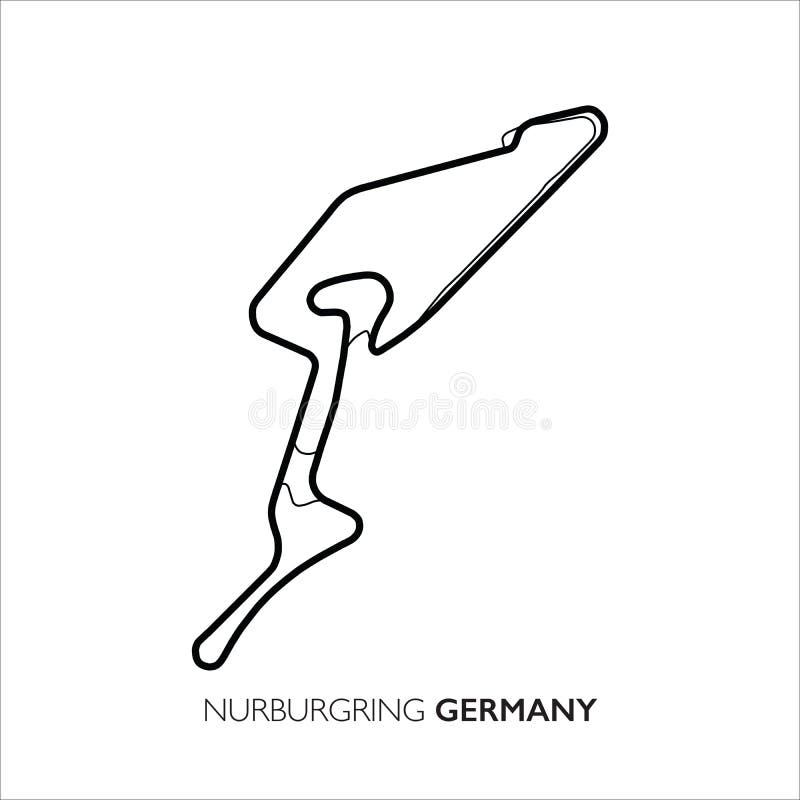 Nurburgring circuit, Germany. Motorsport race track vector map