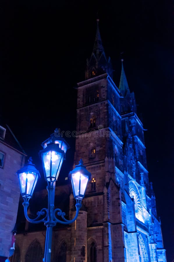 Nuremberg, Allemagne - meurent Blaue Nacht 2012 image stock Nuremberg, Allemagne - meurent Blaue Nacht 2012 image stock