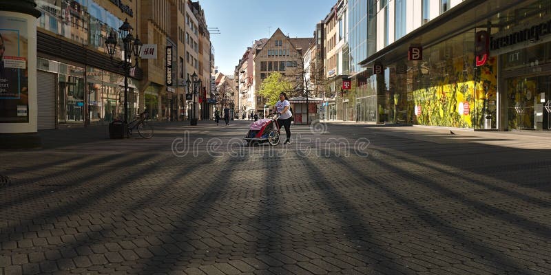 Corona Lockdown in Nuremberg. Closed Shops and Empty Streets Editorial  Stock Photo - Image of jakobsplatz, distancing: 180005293
