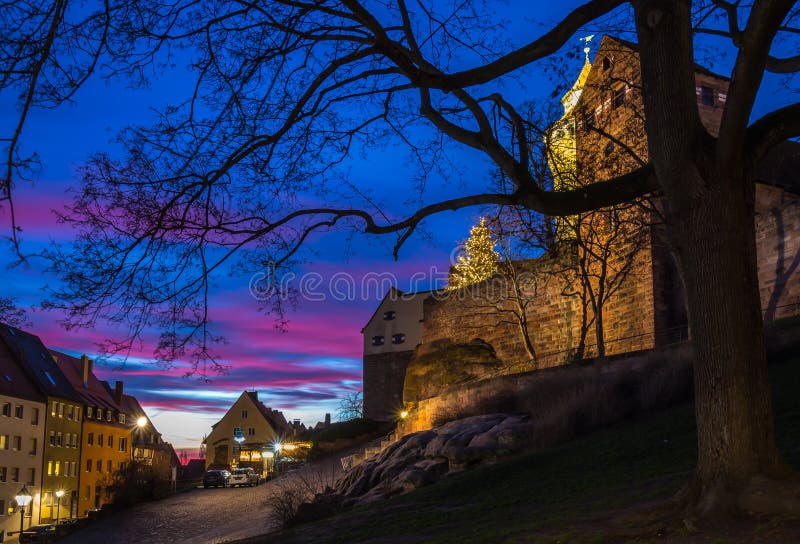 Nuremberg (Nuernberg), Germany-Imperial Castle at dusk