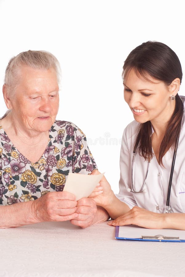 Nurse with aged patient