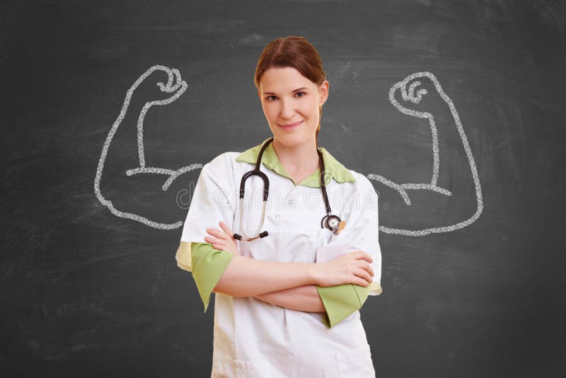 Nurse with chalk muscles