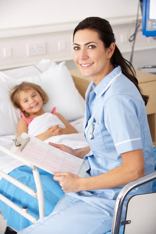Nurse With Child In UK Hospital Stock Image - Image of english, sick