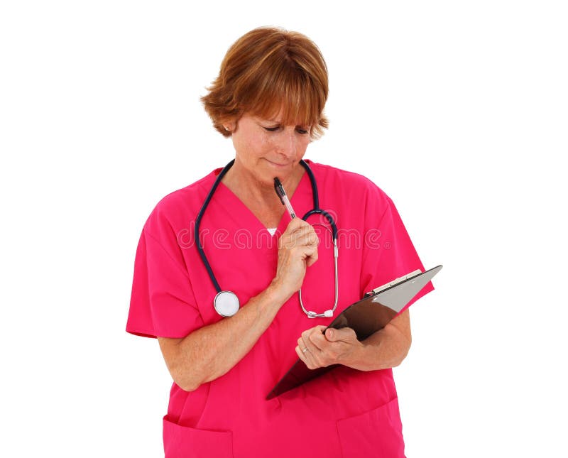 Nurse With Clipboard stock photo