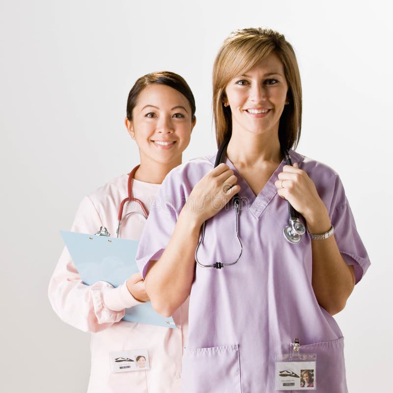 Nurse Wearing Scrubs and Stethoscope Stock Image Image of health