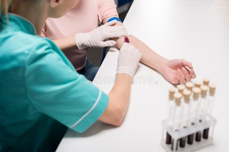 Nurse Doing Blood Test from Vein of Patient Stock Photo Image of