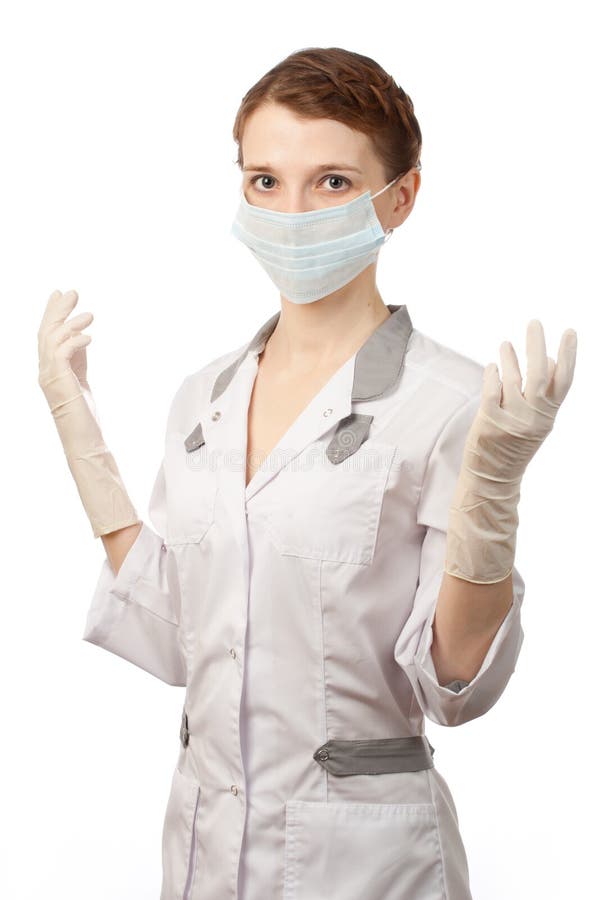 Nurse in gloves and mask stock photo. Image of nurse 23946618