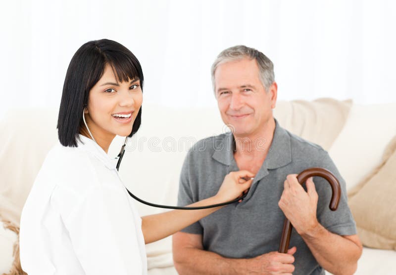 Nurse with her patient royalty free stock images