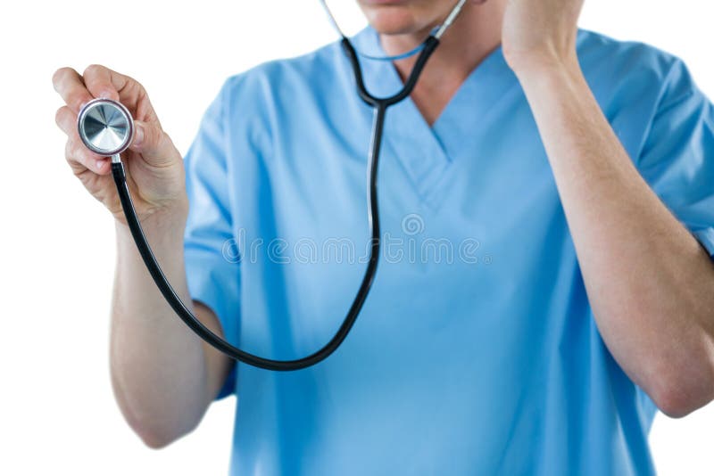 Nurse Holding Stethoscope Stock Photo Image Of Adult 81435818