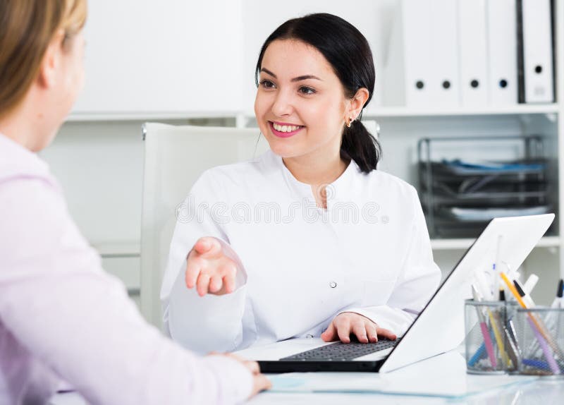 Nurse making appointment for client royalty free stock photos