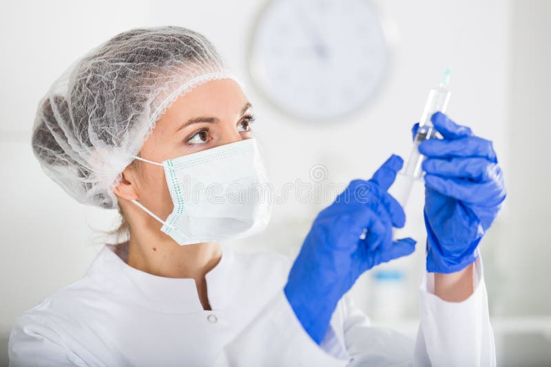 Nurse making injection royalty free stock image