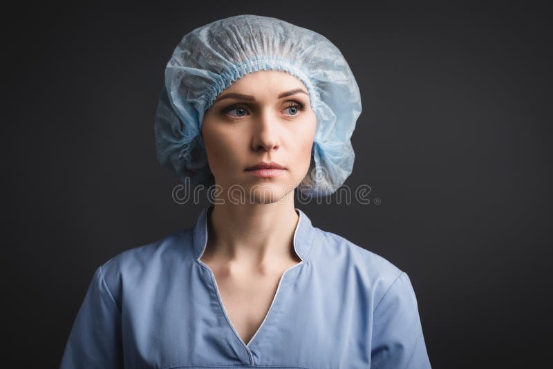 Nurse in Medical Cap and Mask Stock Photo Image of headache, nurse
