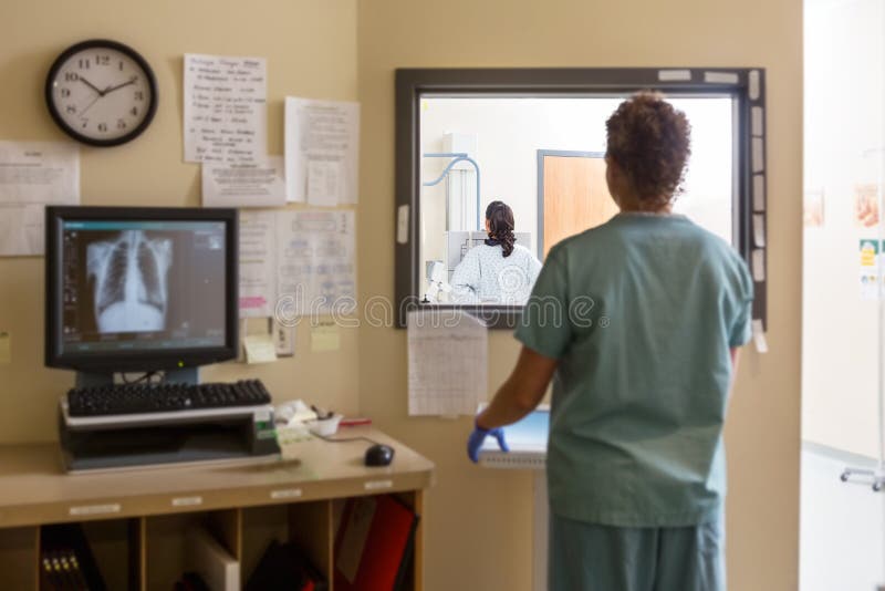Nurse Operating Machine In Xray Room
