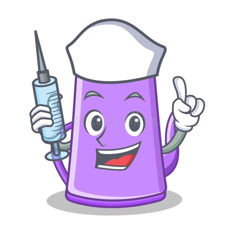 Nurse Purple Teapot Character Cartoon Stock Vector - Illustration of ...