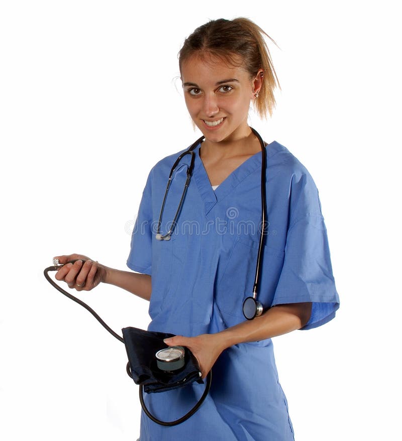Nurse ready to take vitals royalty free stock images