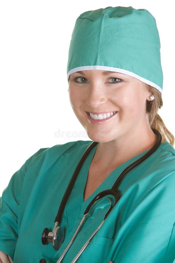 Nurse in scrubs stock photo. Image of white, employee 18432922