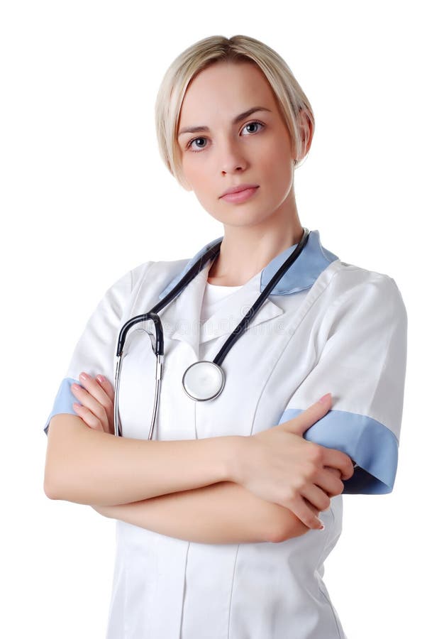Nurse with stethoscope stock photo. Image of female, stethoscope 7690344
