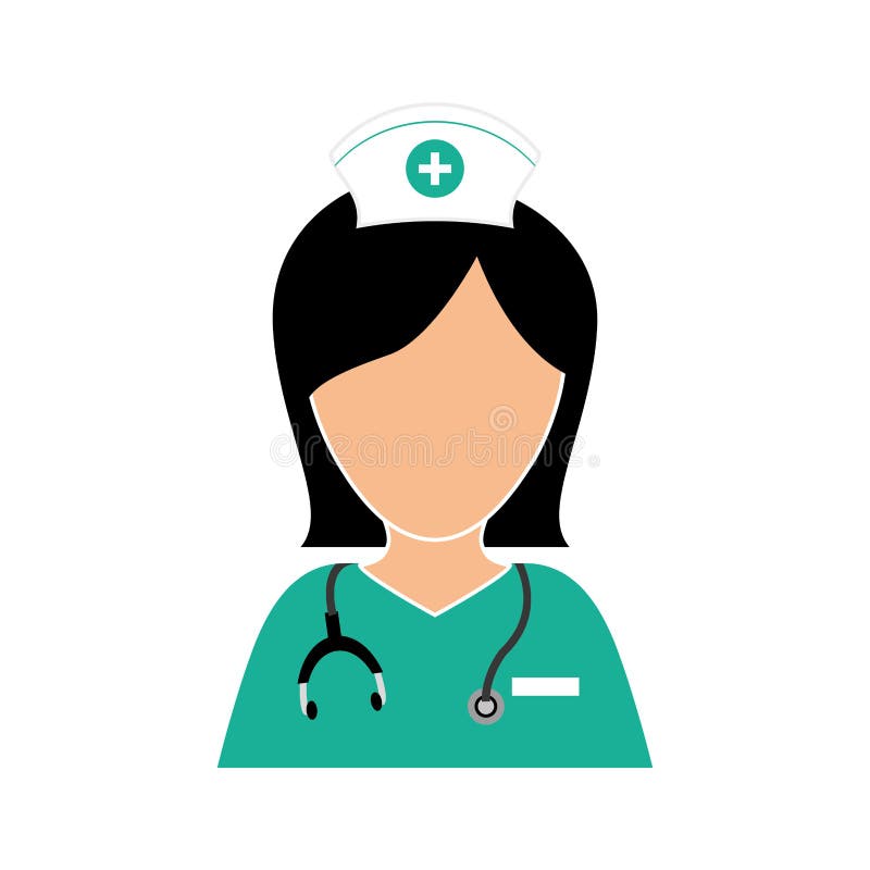 Nurse with Stethoscope Icon Design Stock Illustration Illustration of