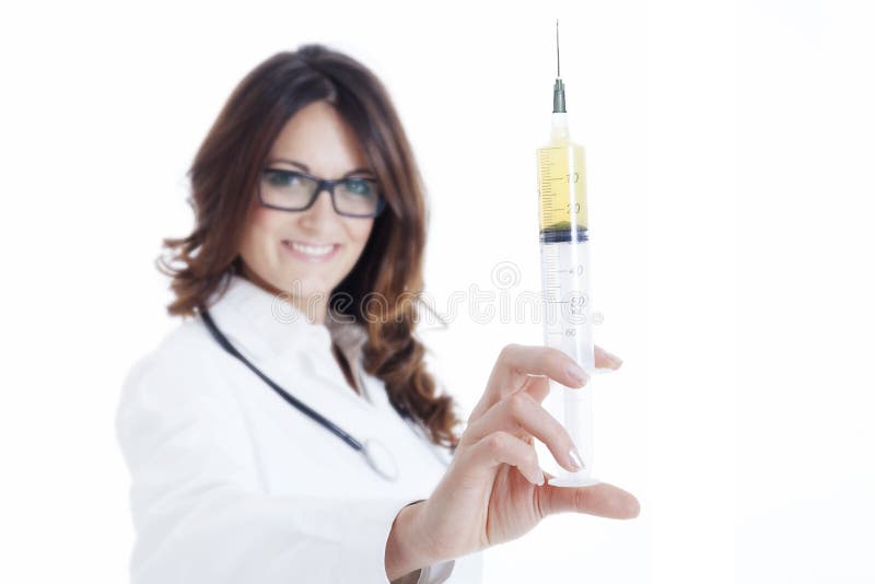 Nurse with syringe stock image. Image of nurse, girl 42755531