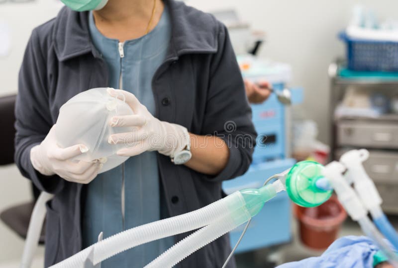 Nurse Use Ambu Bag for Ventilation Stock Photo Image of ambu, room