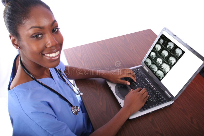 Nurse Using Computer stock images Nurse Using Computer stock images
