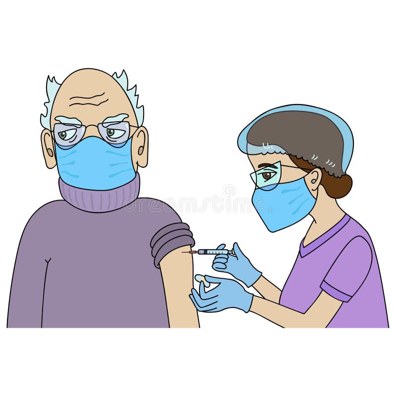 Cartoon Female Nurse Wearing Protective Mask Stock Vector (Royalty Free)  1646841766