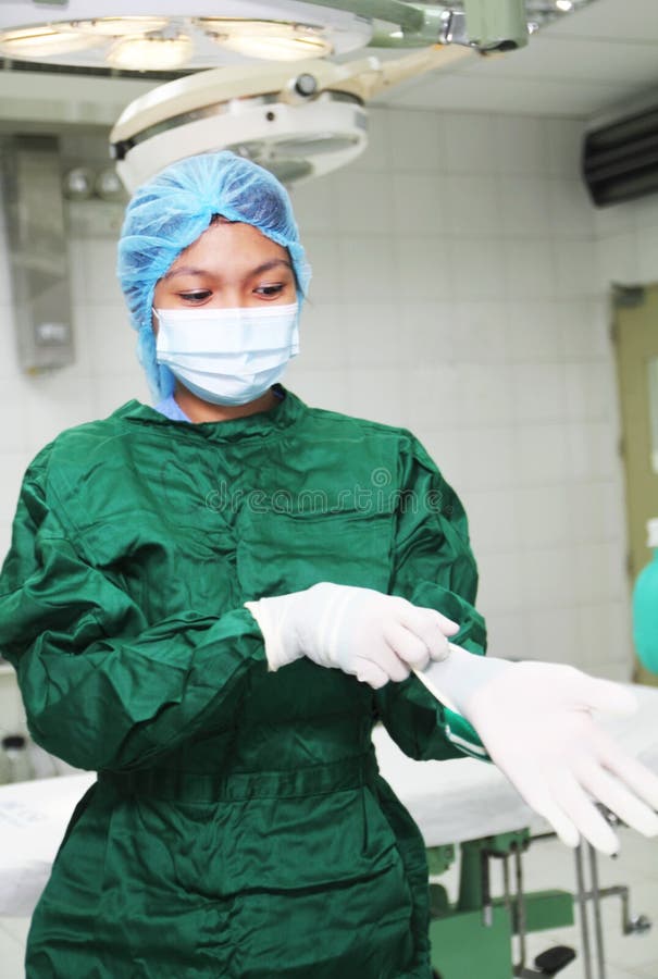 Nurse wearing gloves stock image. Image of worker, woman 17420171